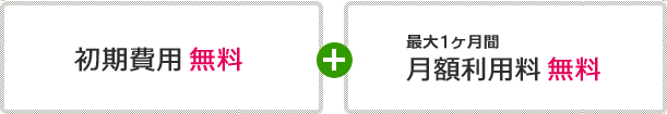 初期費用無料、初月月額使用料無料